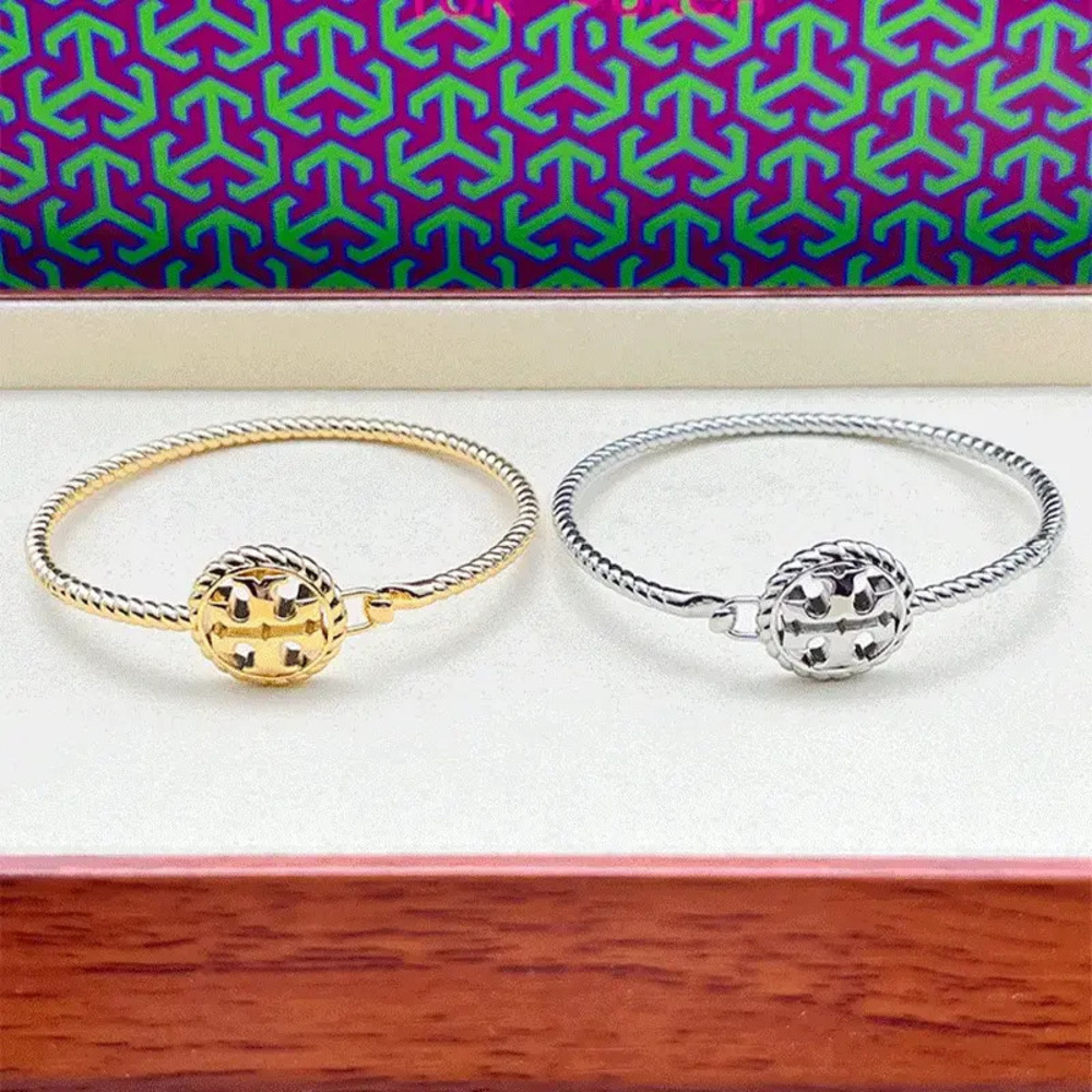 Tory Burch Hollow Letter Metal Open Bangle